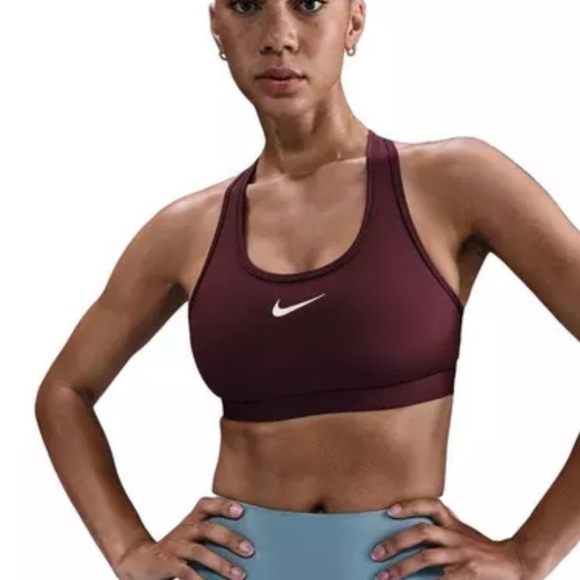 Nike Other - Nike Women's Swoosh Medium Support Padded Sports Bra -Burgundy